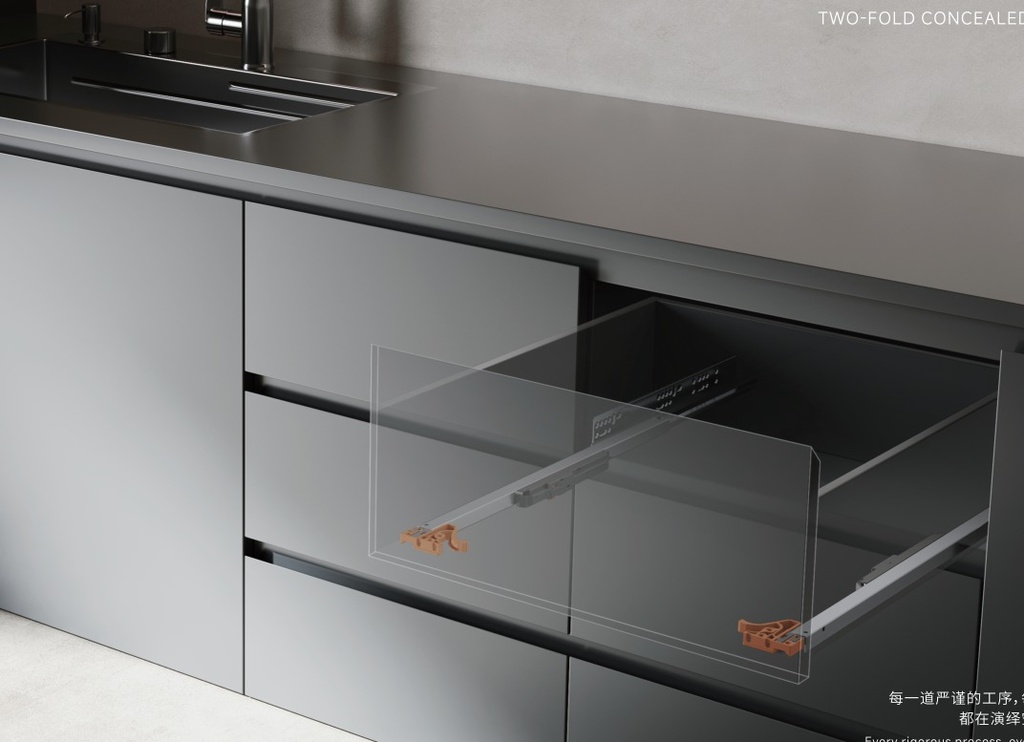 COULISSE TIROIR  CONCEALED PUSH TO OPEN